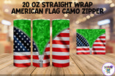 American Flag Color Camouflage Zipper Tumbler Wrap Bundle